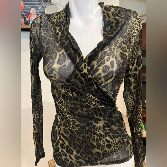 Karen Kane Leopard Print Blouse‎ - Picture 1 of 4